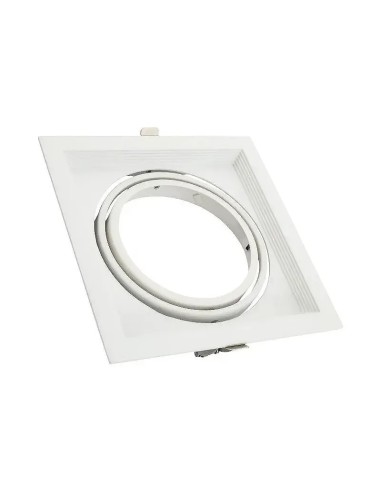 Aro downlight Cuadrado Basculante para bombilla LED AR111 160X160 mm - 1