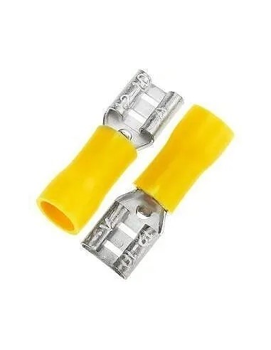 Terminal faston hembra PVC preaislado amarillo 6,3MM - 1