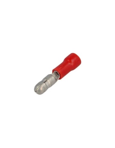 Terminal faston macho cilíndrico preaislado PVC rojo 4MM - 3