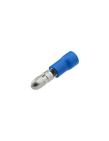 Terminal faston macho cilíndrico preaislado PVC azul 4MM - 4