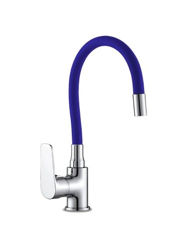 Grifo Monomando Fregadero Caño Goma Flexible Azul serie Java Artic - 1