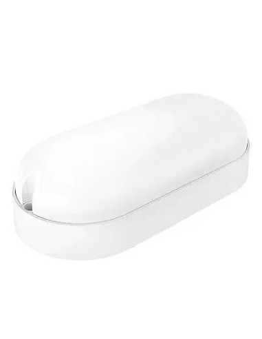 Plafón LED Exterior Oval Sensor Movimiento Crepuscular Blanco 9W - 1