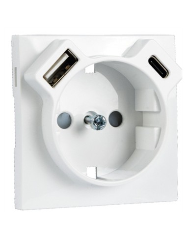 Tapa Enchufe Schuko con USB Blanco Efapel 90630T BR Logus 90 - 1