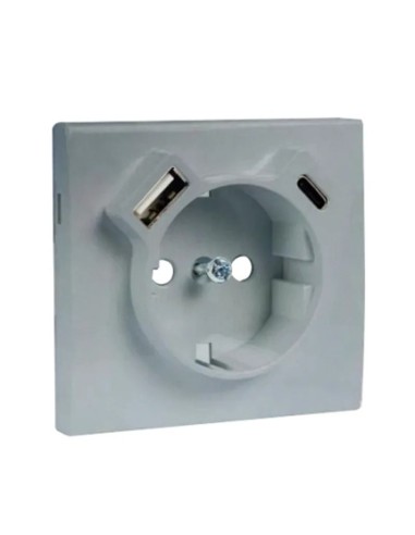 Toma Aluminio Enchufe Shuko con USB Efapel 90630T AL Logus 90 - 1