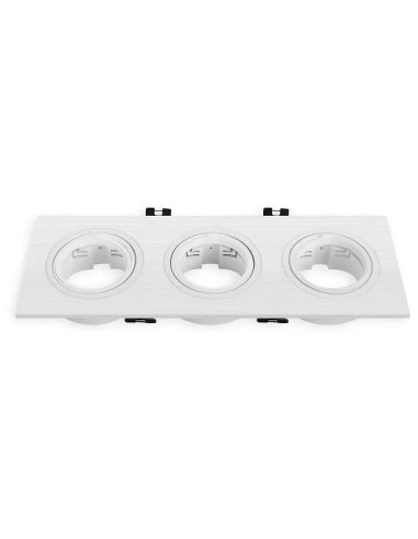 Aro Downlight Triple Rectangular Blanco GU10 - 1