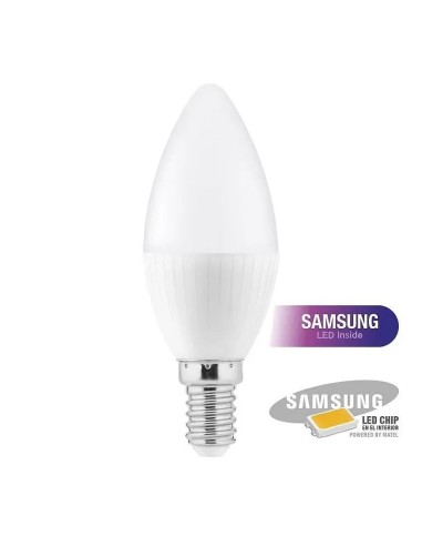 Bombilla LED E14 Chip Samsung Vela Matel C37 5W - 1