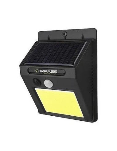 Aplique Solar LED Cob Sensor Negro 5W Korpass - 1