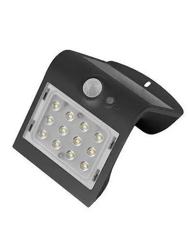 Aplique de Pared LED Solar Negro 2W IP65 con Sensor Korpass - 1