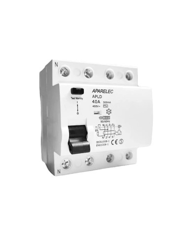 Interruptor diferencial 4 Polos 25-63A 30mA clase AC Aparelec - 1