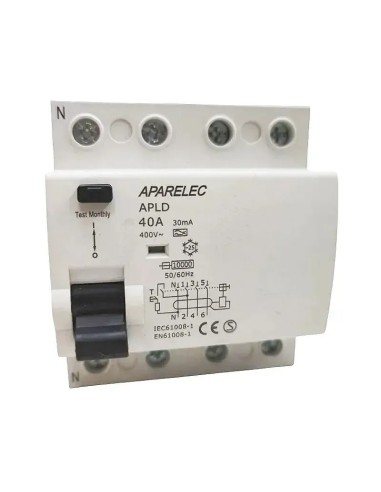 Interruptor Diferencial Inmunizado 40-63A 4 Polos 300mA Aparelec - 1