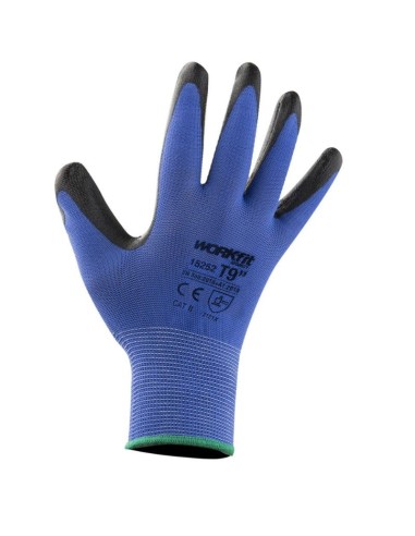 Guante Protección Nitrilo Nylon Azul/Negro Talla 6-10 Workfit