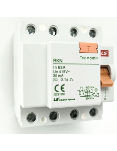 Interruptor Diferencial 4 Polos 63A 30mA RKN Clase AC LS Electric