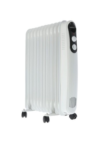 Kuken Radiador de Aceite Blanco 11 Elementos 2500W c/Termostato