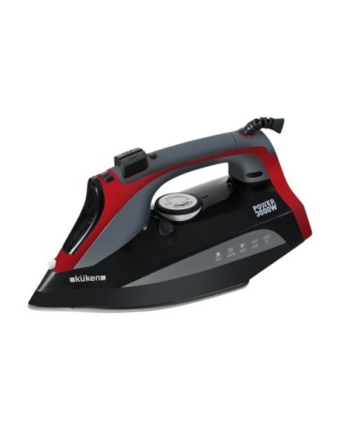 Kuken Plancha de Vapor 3000W Rojo Suela Acero Inoxidable