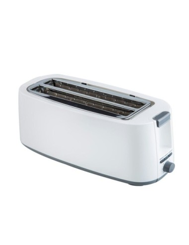 Tostadora Eléctrica 1400W Blanca Doble Ranura 4 Piezas