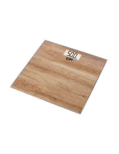 Báscula Electrónica de Baño EDM con Efecto Madera 180Kg 07531