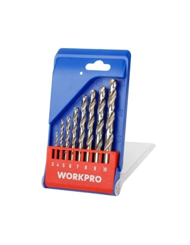 Juego de 8 Brocas Workpro Rectificadas para Metal 3 - 10MM