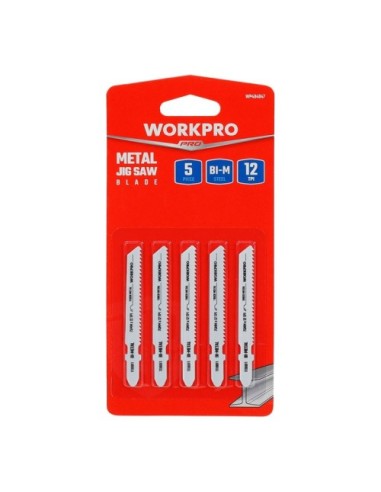 Juego de 5 Hojas de Sierra de Calar T118BF para Metal Workpro