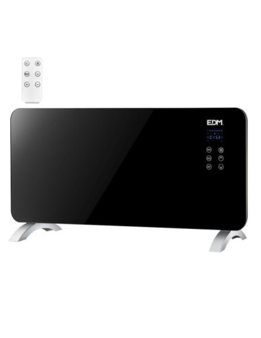 EDM 07183 Convector Negro con Placa de Cristal 2000W