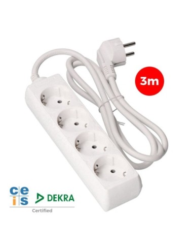 EDM 41034 Regleta 4 Enchufes con Cable de 3 Metros