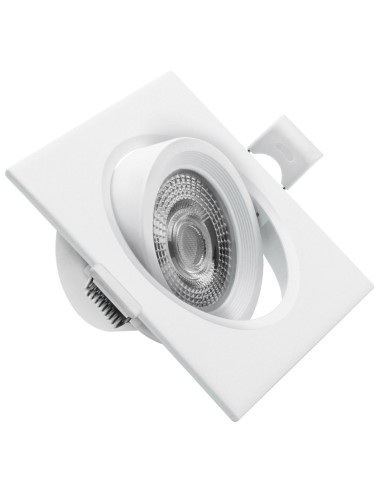 Foco Downlight LED Orientable Cuadrado Empotrable Blanco 7W CCT