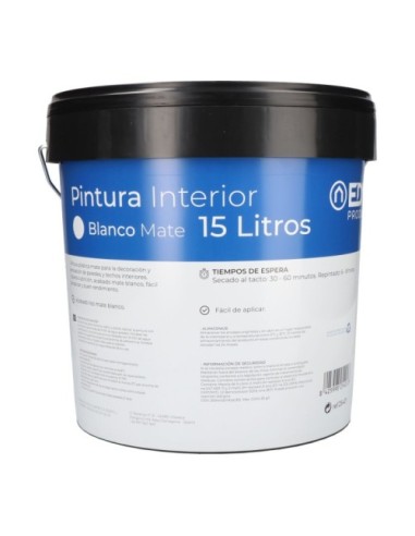 Pintura Plástica Blanca Mate Interior 15 Litros EDM 25401