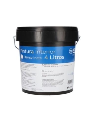 Pintura Plástica Blanca Mate Interior 4 Litros EDM 25400