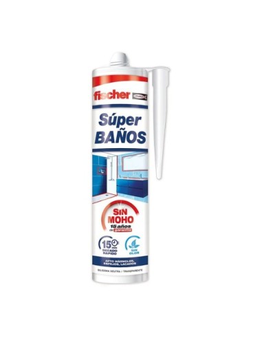 Super Baños Silicona Translúcida Antimoho Sin Olor 280ML Fischer