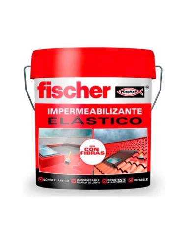 Pintura Impermeabilizante 15 Litros Rojo Con Fibras 547152 Fischer