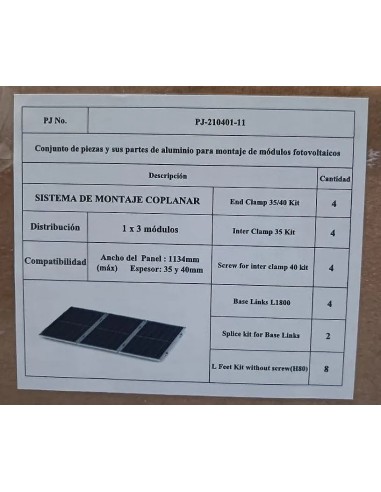 Kit estructura Coplanar 3 Vertical LFeet - 1