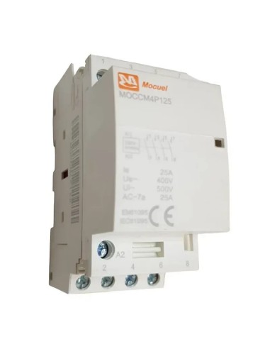 Contactor eléctrico modular de 4 polos 25A 2 módulos - 3