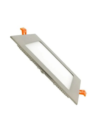 Placa LED 12W Cuadrado SuperSlim Empotrable Silver Corte Ø 155 mm - 1